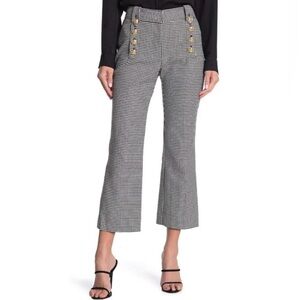 10 Crosby Derek Lam Black and White Checkered Trousers